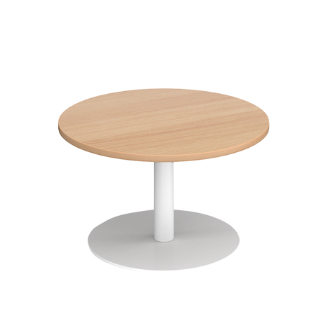 Monza Circular Coffee Table - White - Beech