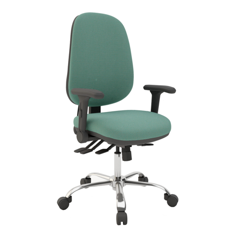 Multi-functional High Back Task Chair - Chrome Base - Folding Arms