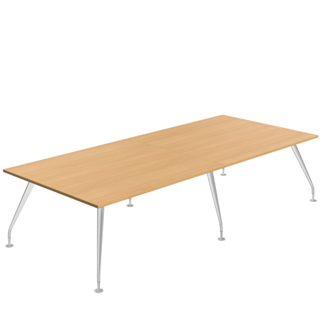Massa Boardroom Table - 3200 - Silver Legs - Ellmau Beech