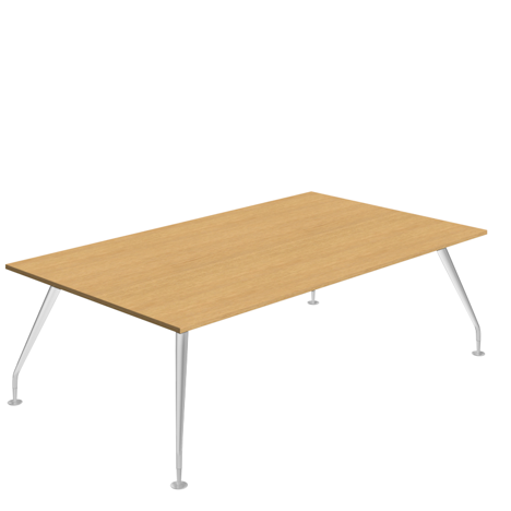 Massa Boardroom Table - 2400 - Silver Legs - Natural Nebraska Oak