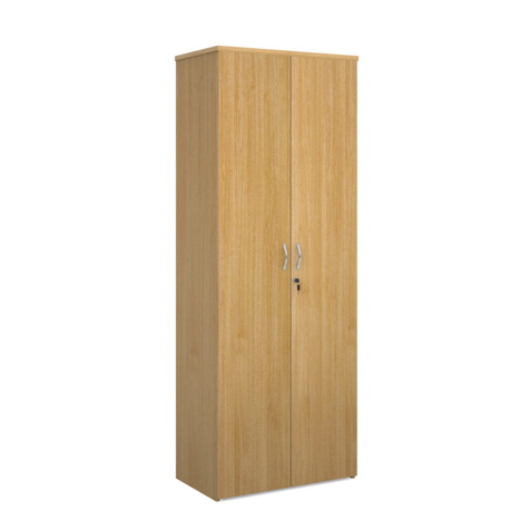 Double Door Cupboard - 2140mm High - Five Shelves - Oak