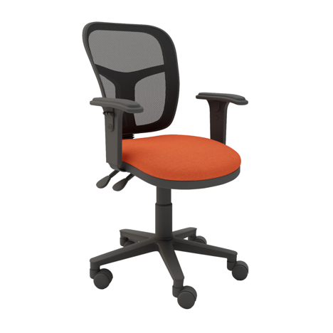 Mesh Back Operator Chair - Adjustable Arms - Black Base