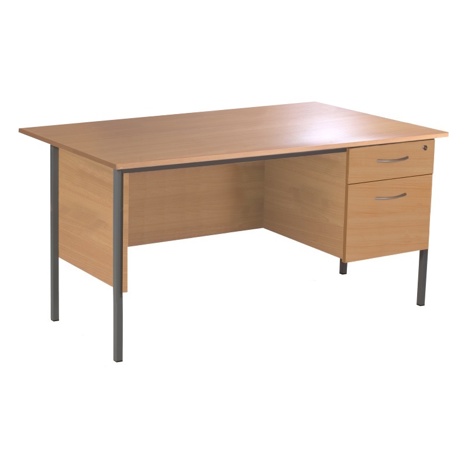 Teacher Desk - 1500 - 2 Drawer - Beech