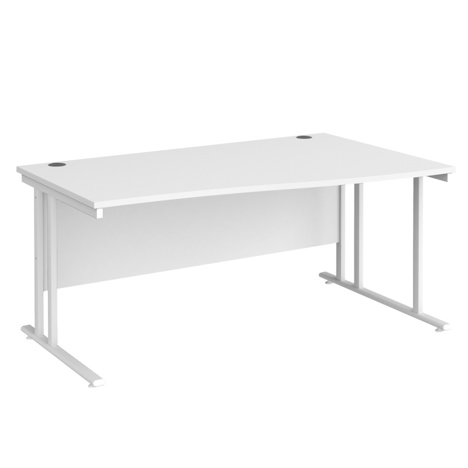 Wave Cantilever Workstation - 1600 - Right Hand - White - White