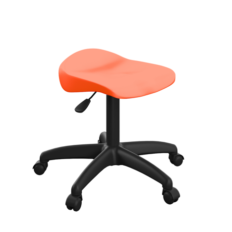 Titan Swivel Junior Stool with Plastic Base and Castors - Orange