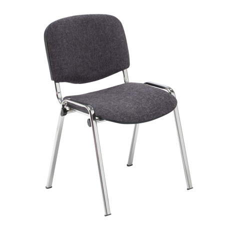 Chrome Frame Side Chair - Charcoal
