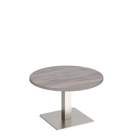 Brescia Circular Coffee Table - Brushed Steel - Grey Oak
