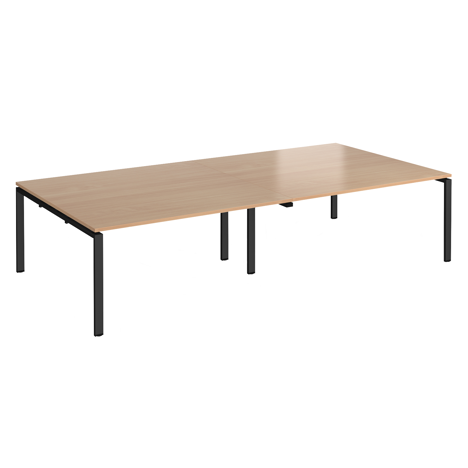 Adapt Rectangular Boardroom Table 3200 x 1600 - Black - Beech