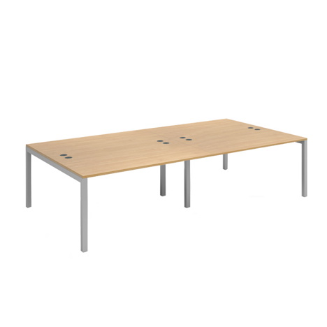 Connex Double Back to Back Desks - 2800 - Silver Frame - Oak