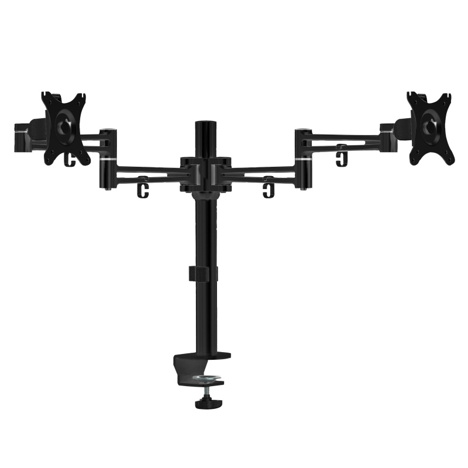 Luna Flat Screen Double Monitor Arms - Black