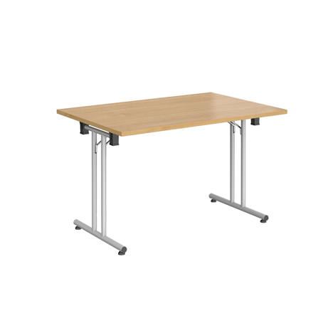 Rectangular Folding Leg Table - 1200 - Silver - Oak