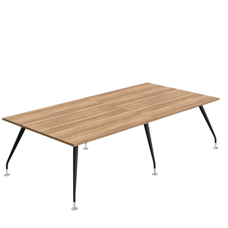 Massa Boardroom Table - 2800 - Black Legs - Barley Blackwood