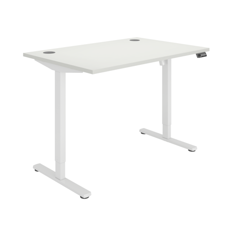 Core Sit-Stand Height Adjustable Desk (Single Motor) - 1200 - White Frame - Arctic White