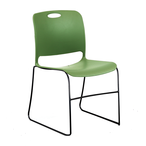 Maestro HD Stacking Chair - Espresso Metallic Frame - Zesty Lime
