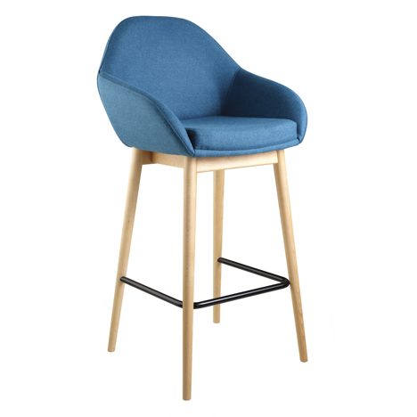 Cyrus Seating Range - Stool with Beech Wooden Legs