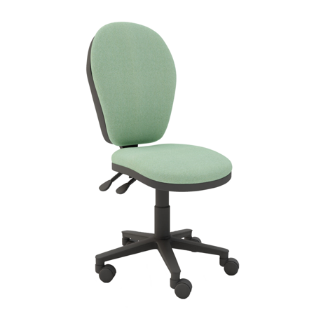 Round High Back Operator Chair - Black Base - No Arms